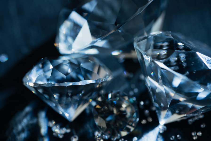 Close-up of lab grown diamonds
